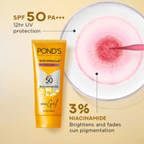 POND’S Sun Miracle SPF 50 PA+++ Crème Gel Sunscreen -Protect & Bright, With 3% Niacinamide (50g)