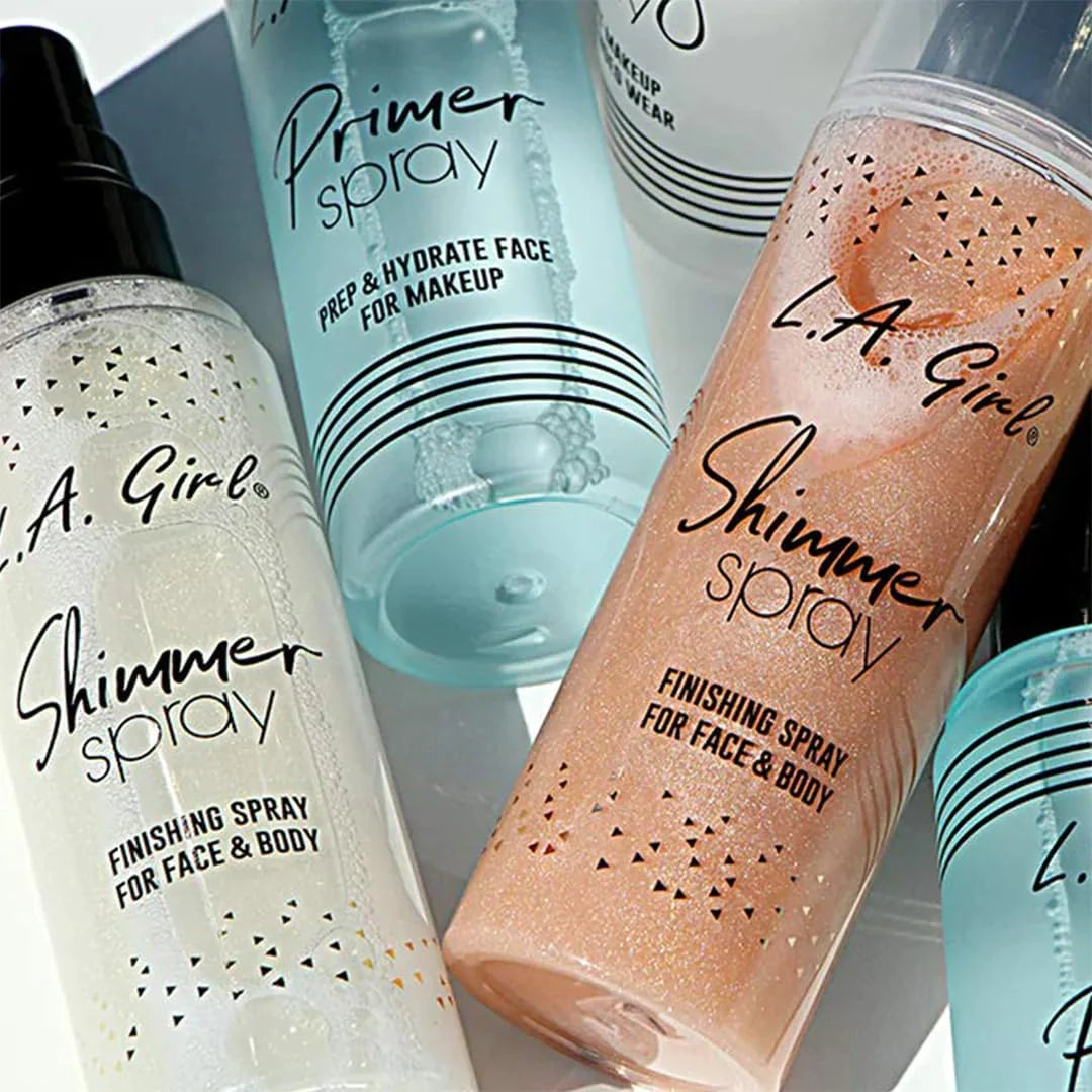 L.A GIRL Women Rose Gold Shimmer Finishing Spray For Face And Body,Brightening & Illuminating Glow,Infused With Pearlescent Shimmer,Specially Formulated For Glowing Skin,Setting Spray For Makeup-80Ml