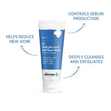 The Derma Co 1% Salicylic Acid Gel Face Wash with Salicylic Acid & Witch Hazel for Active Acne - 100 ml