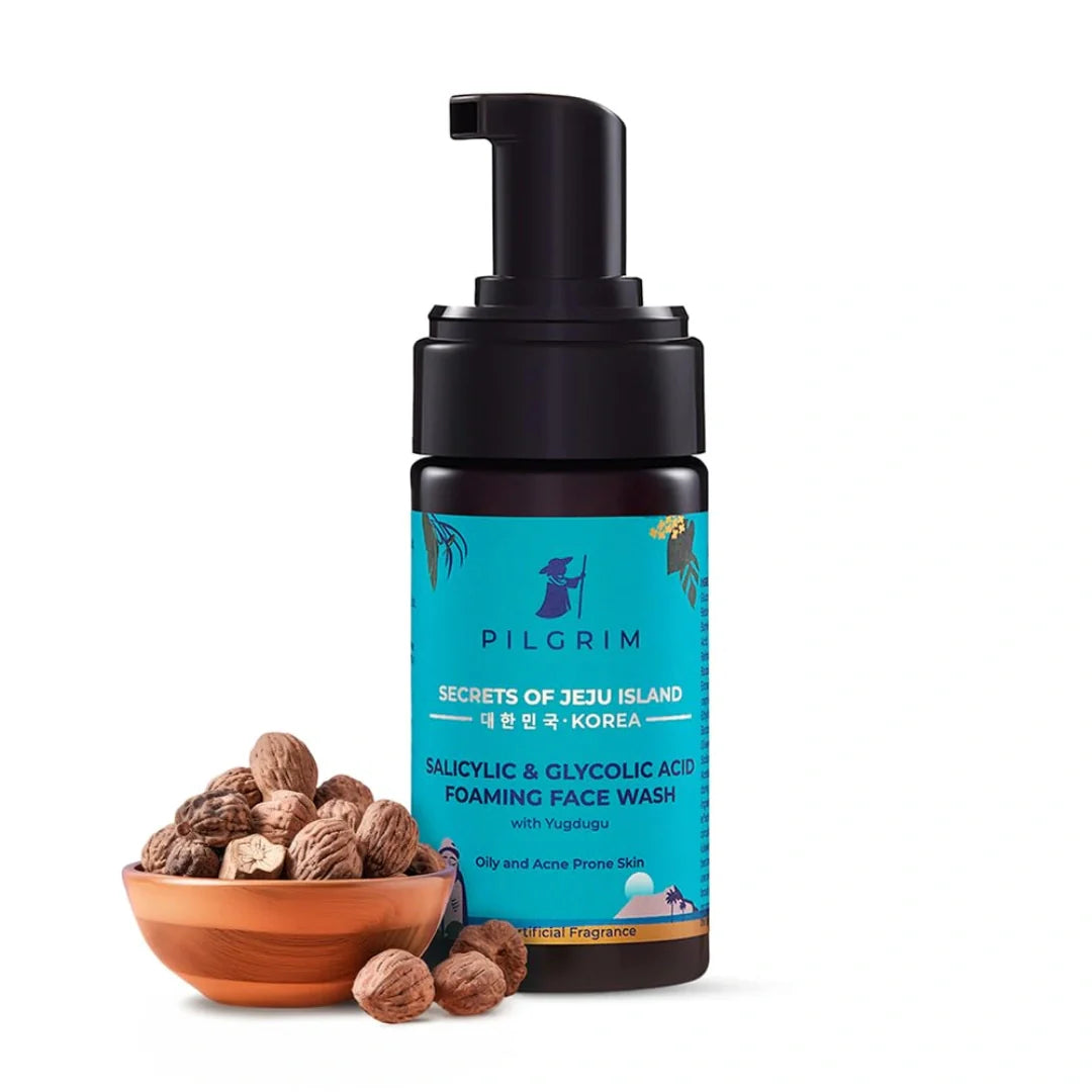 Pilgrim Korean 1.5% Salicylic(Bha) & 2% Glycolic Acid(Aha) Foaming Face Wash (120ml)