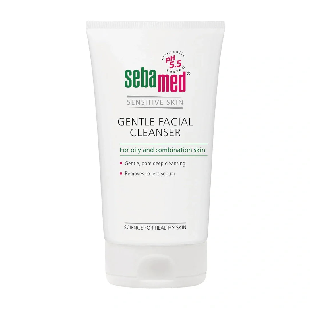 Sebamed gentle facial cleanser for oily & combination skin | pH5.5 | Daily Face Wash for acne prone skin | Provitamin B5 | Gentle foam | Protect skin's natural barrier, 150ml