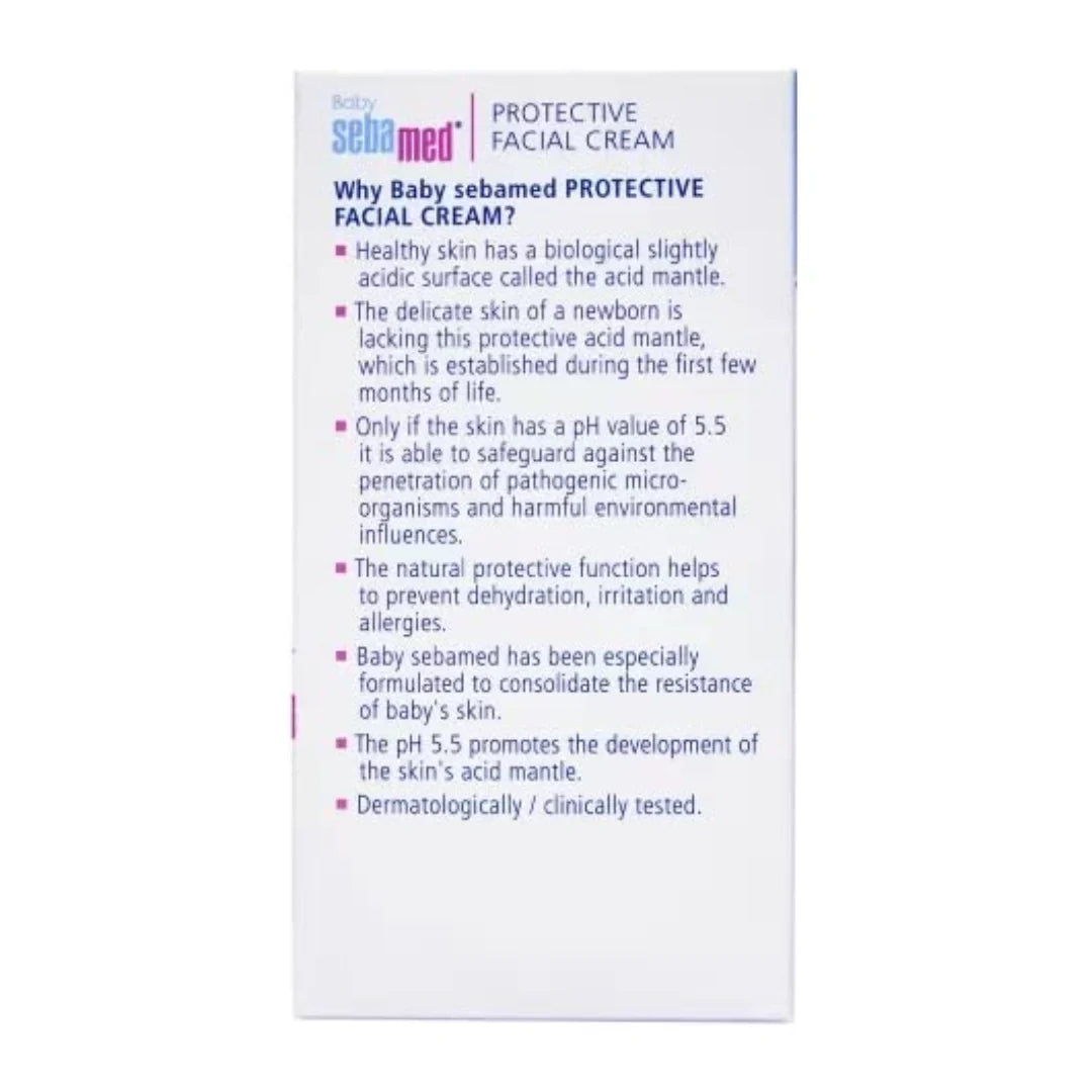 Sebamed Baby Protective Facial Cream|pH 5.5| Face Cream|Vitamin E for Soft Skin|Ideal for salivary rashes|50ml