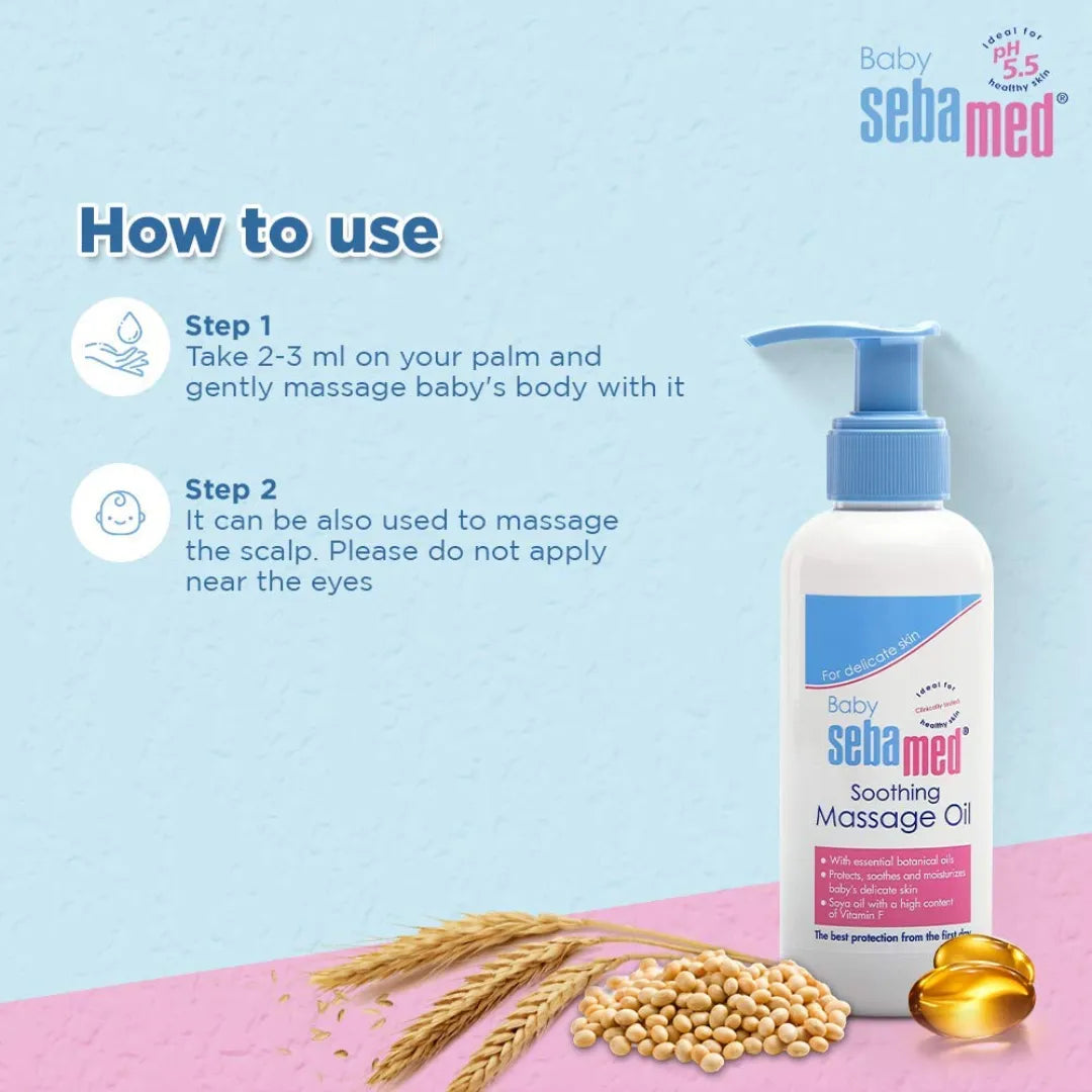 Sebamed Baby Massage Oil| With Soya Oil|Non- greasy|Ideal for newborn |150 ml