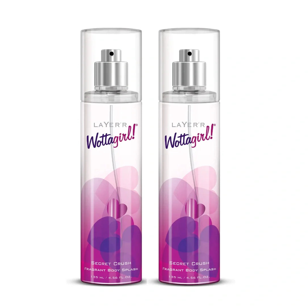 Layer'r Wottagirl Secret Crush Body Splash Spray For Women - 135ml (Pack of 2)