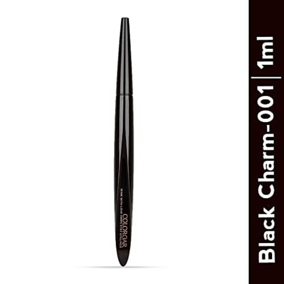 Colorbar Wink With Love 14Hrs Stay Gel Eyeliner Black Charm-001 | Shine| Water-Resistant | Smudge Proof | Lasts For 14 Hours