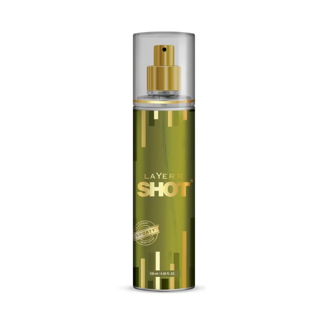 Layer'r Shot Gold Sporty Body Spray For Men (135ml)