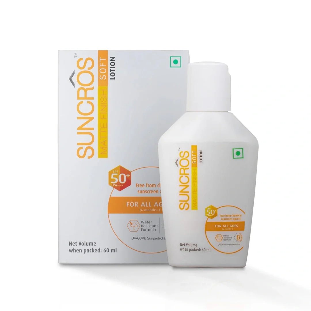 sucrsusn - Suncros Matte Finish Face Sunscreen Soft Lotion With SPF 50+ (60ml) - Looknstyle
