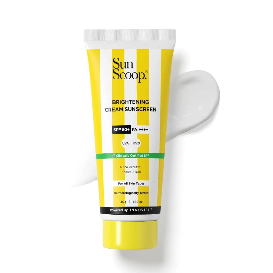sucbcsun - SunScoop Brightening Daily Cream Sunscreen SPF 50 With Niacinamide + Alpha Arbutin for Radiant Skin | Ideal for All Skin Type | 45g - Looknstyle