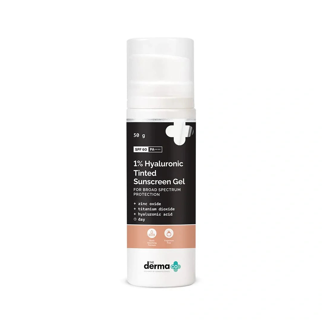 The Derma Co Derma Co 1% Hyaluronic Tinted Sunscreen SPF 60 PA++ Gel (50g)