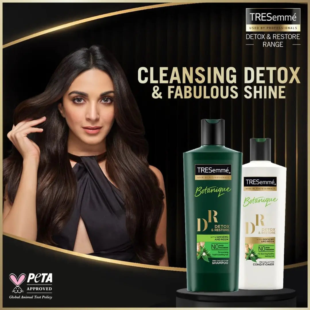 Tresemme Detox & Restore Shampoo, With Ginseng And Neem, No Dyes, No Parabens, Safe For Colour-Treated Hair, 580 ml