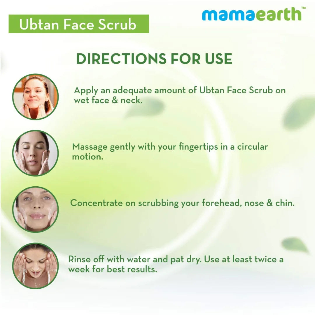 Mamaearth Ubtan Scrub For Face with Turmeric & Walnut for Tan Removal (100g)