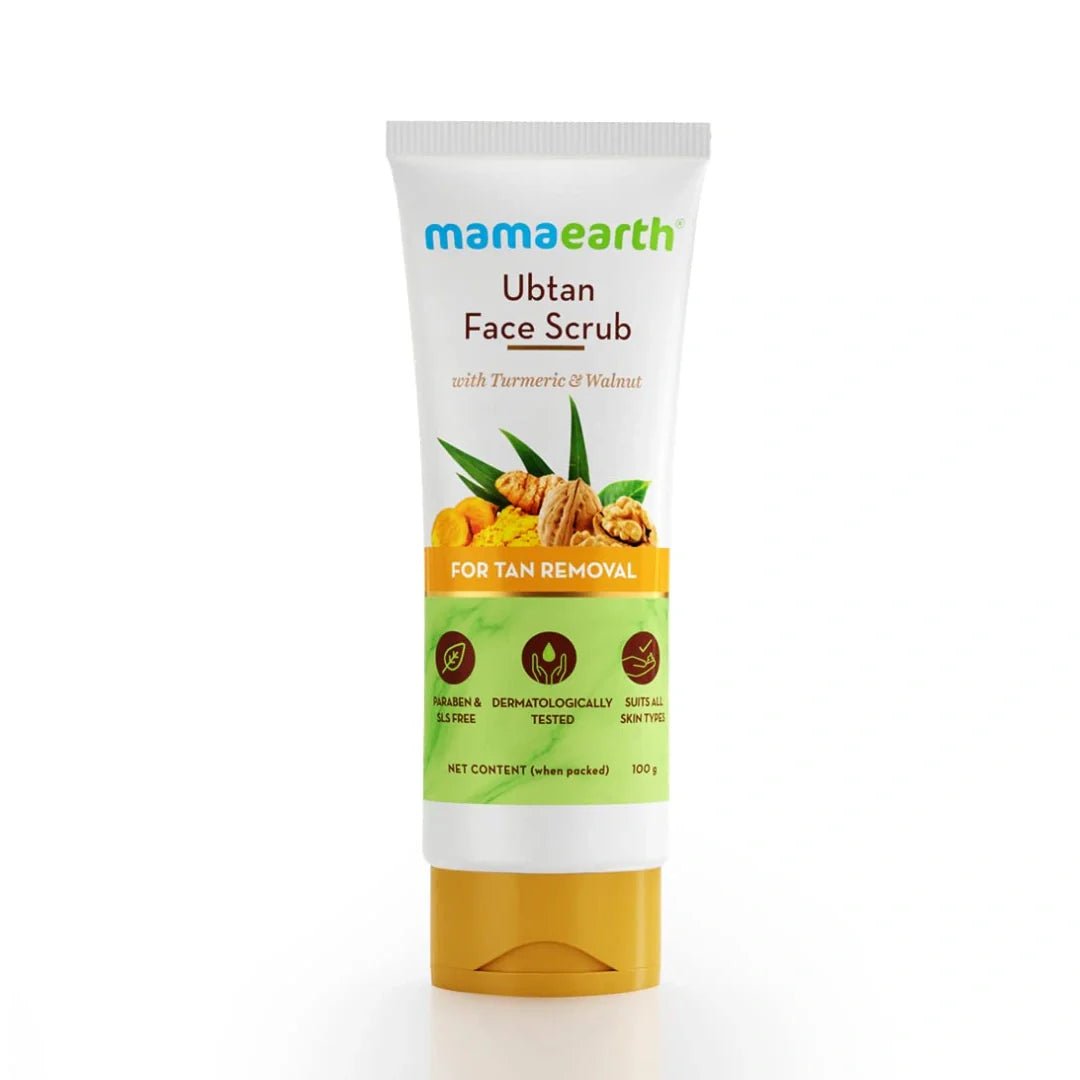 maubfcscrb - Mamaearth Ubtan Scrub For Face with Turmeric & Walnut for Tan Removal (100g) - Looknstyle