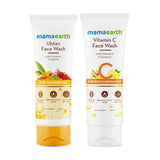 Mamaearth Ubtan Facewash & Vitamin C Facewash Combo - 100ml each