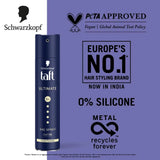 Schwarzkopf TAFT Ultimate Hair Spray For Hair With Crystal Shine | Hold 5+ For 72H hold (250ml)