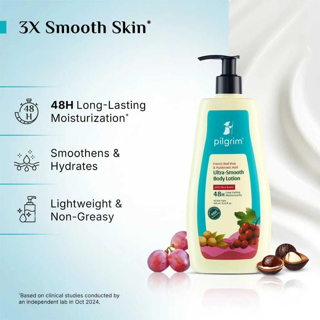 plusbl - Pilgrim French Red Vine & Hyaluronic Acid Ultra Smooth Body Lotion (400ml) - Looknstyle