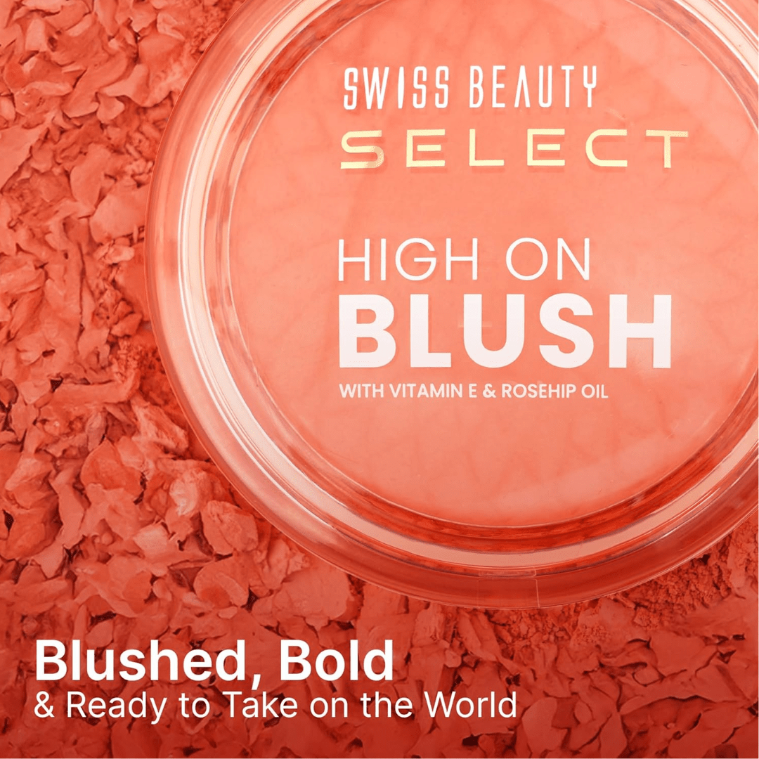 sb04 bruntrose-1 - Swiss Beauty Select High on Blush with Natural Matte Finish | Long - Lasting & Non Transferrable stay | Enriched with Vitamin E & Rose oil | Shades - Burnt Rose, 8gm - Looknstyle