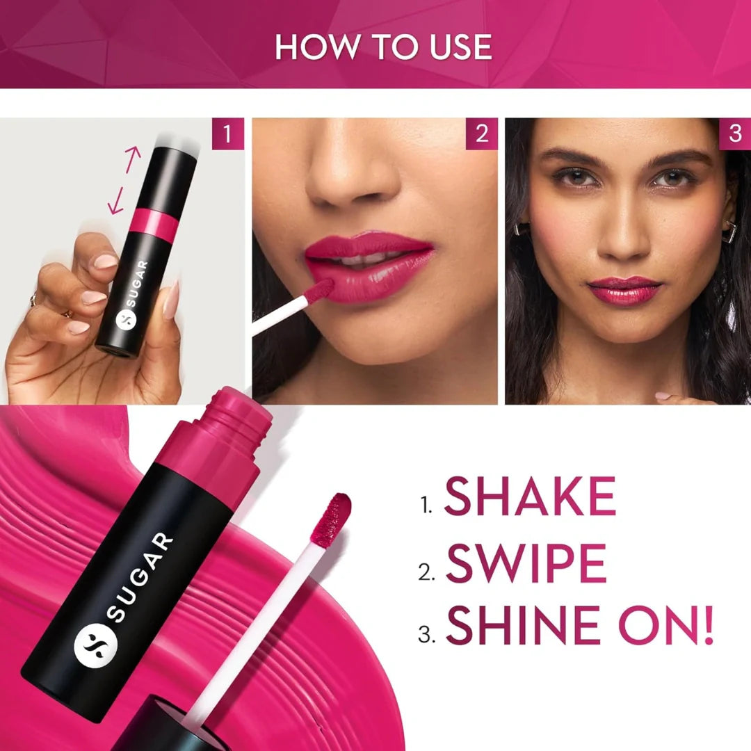 SUGAR Cosmetics Partner In Shine Transferproof Glossy Lipstick | Lasts upto 24hrs | Transferproof & Smudgeproof - 3ml - 14 Sepia Shiraz