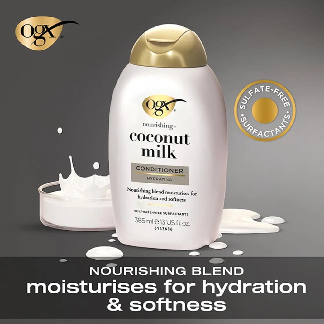 ogxcond - OGX Nourishing + Coconut Milk Moisturizing Conditioner For Strong & Healthy Hair, 385ml - Looknstyle