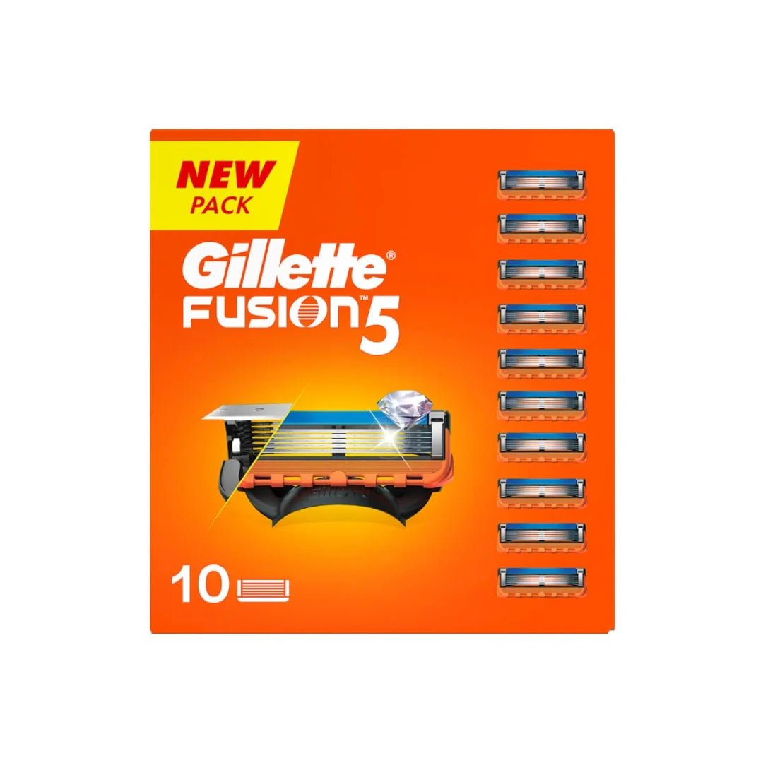 glffgr - Gillette Fusion Manual Shaving Blades for men - 10 count Value Pack for Perfect Shave and Perfect Beard Shape with styling back blade| Beard Shaper for Men - Looknstyle