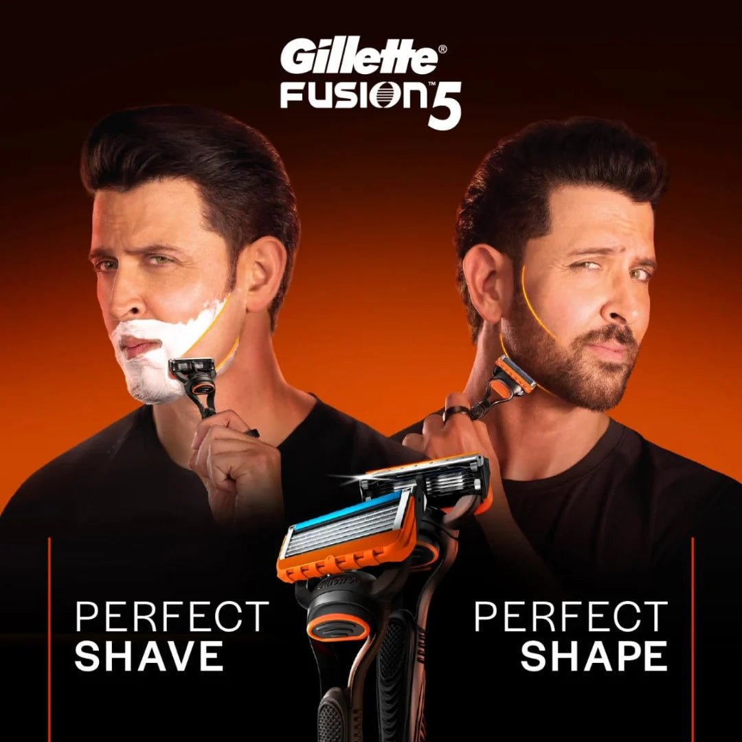 glffgr - Gillette Fusion Manual Shaving Blades for men - 10 count Value Pack for Perfect Shave and Perfect Beard Shape with styling back blade| Beard Shaper for Men - Looknstyle
