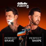 glffgr - Gillette Fusion Manual Shaving Blades for men - 10 count Value Pack for Perfect Shave and Perfect Beard Shape with styling back blade| Beard Shaper for Men - Looknstyle
