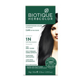 BIOEHRB - Biotique Herbcolor Conditioning Hair Colour l Ammonia Free Hair Color l 9 Organic Herbal Extracts l Natural and Healthy Shine l 50g + 110ml| Natural Black 1N (Pack of 1) - Looknstyle
