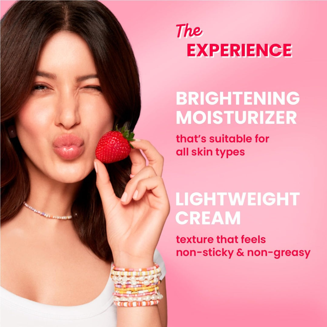 Dot & Key Strawberry Brightening Moisturizer | Niacinamide, Peptides & Hyaluronic Acid, Non-sticky, Brightens Skin, Intense Moisturization | Non-Comedogenic & Fragrance Free, Lightweight | 80g