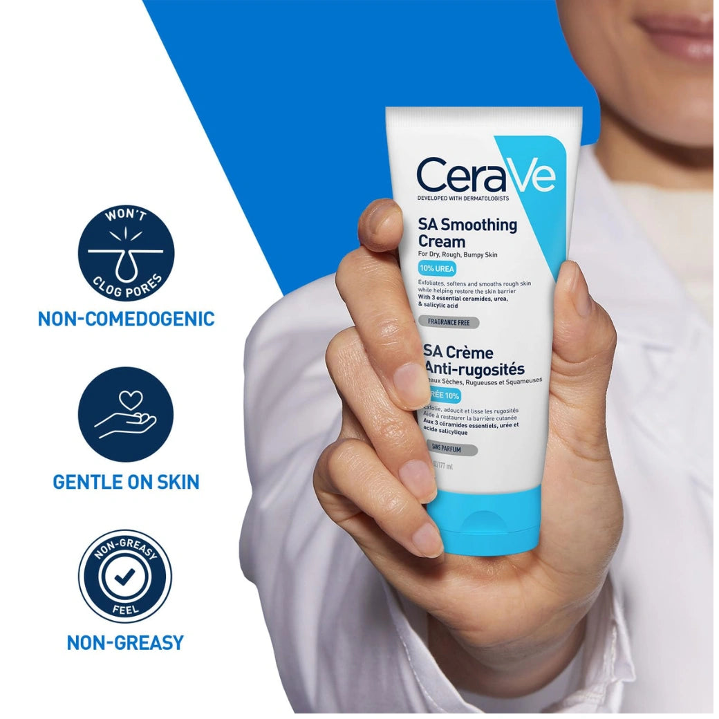 CeraVe CeraVe SA Smoothing Cream | Exfoliating and Skin Smoothing Cream for Rough, Dry & Bumpy Skin with Salicylic Acid & Ceramides | Dermatologist Recommended, 177ml
