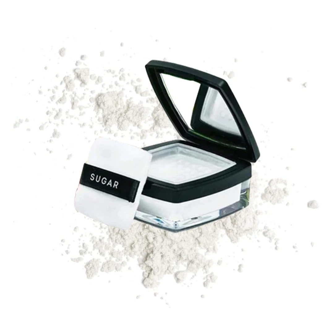 SUGAR Cosmetics All Set To Go Translucent Powder For Face | Setting Loose Powder For Face | Lightweight & Long Lasting | Matte Finish | Lasts Upto 8 Hrs | 7Gm, Whit