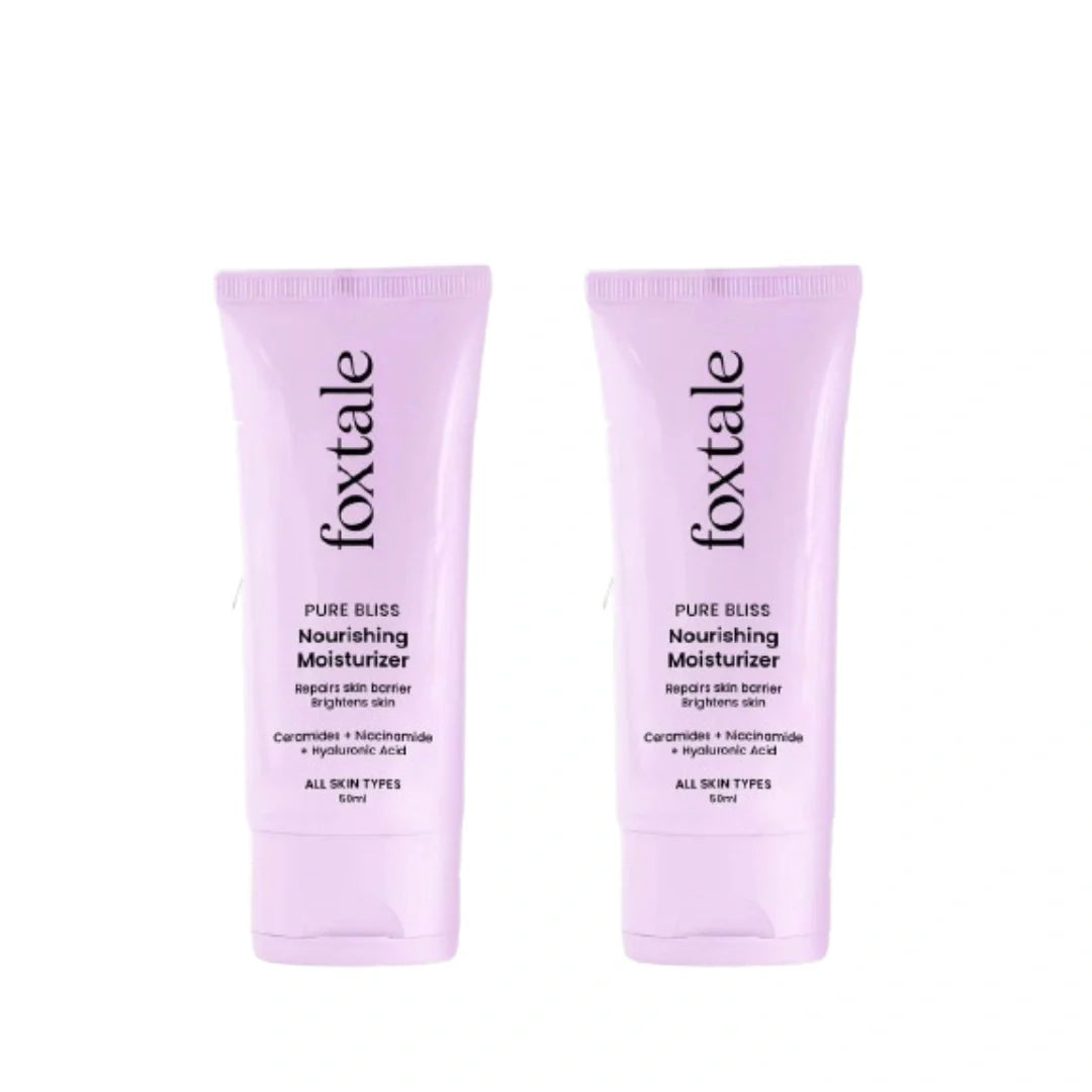Foxtale Nourishing Ceramide Face Moisturizer with Niacinamide,  All Skin Types, 50 ml (pack of 2)