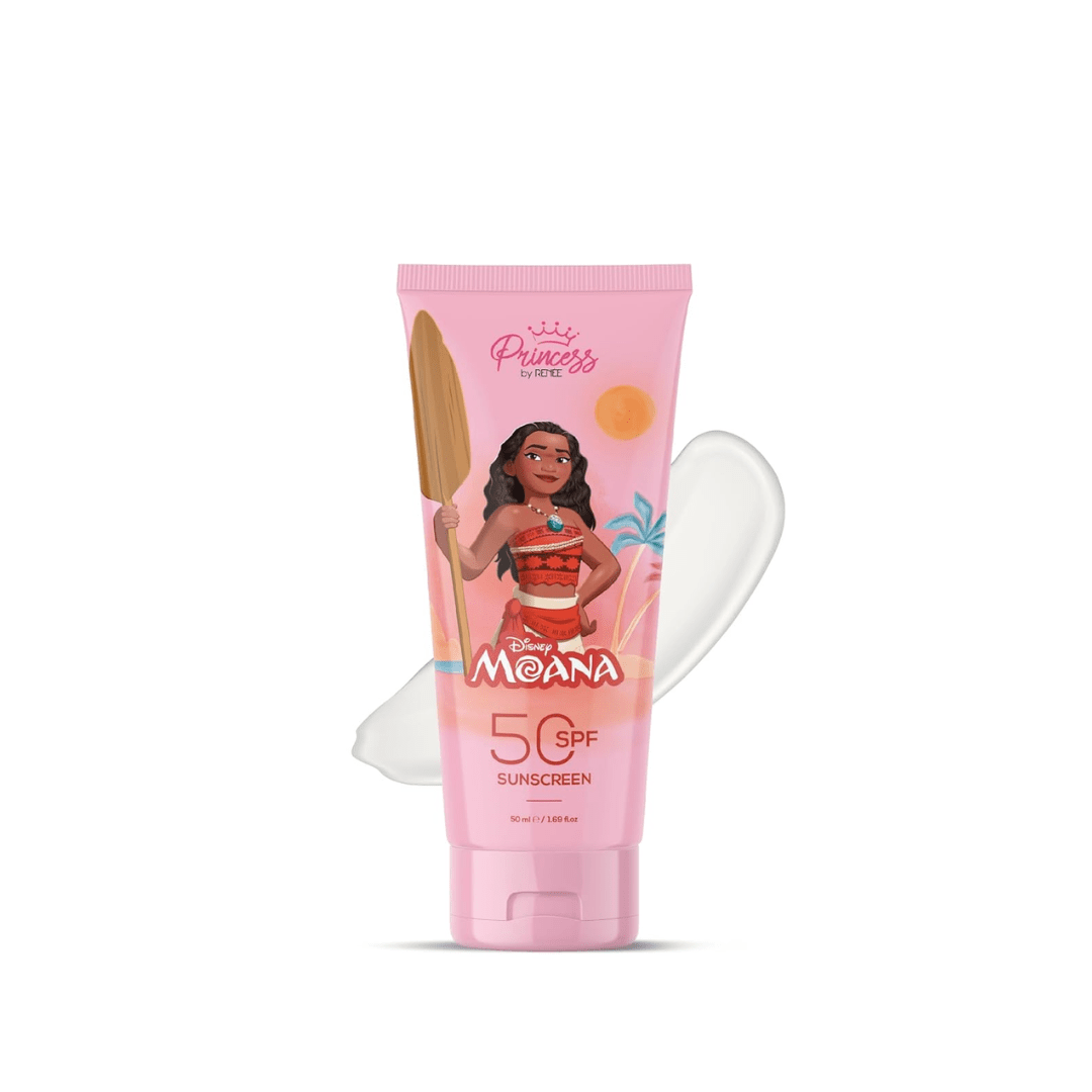 rnsunsc - RENEE Princess by Disney Moana Sunscreen with SPF 50, Protects & Nourishes, Zero White Cast, Lightweight & Non - Greasy, Quick - absorbing Formula, Vitamin E, Cocoa Butter, Provitamin B5 Infused, 50 Ml - Looknstyle