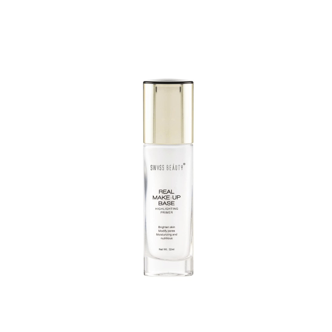 Sbprime1 - Swiss Beauty Real Makeup Base Highlighting Primer| Skin - Hydrating Poreless Primer With Natural Glow Finish For Face Makeup |Shade - Natural Tint, 32Ml - Looknstyle