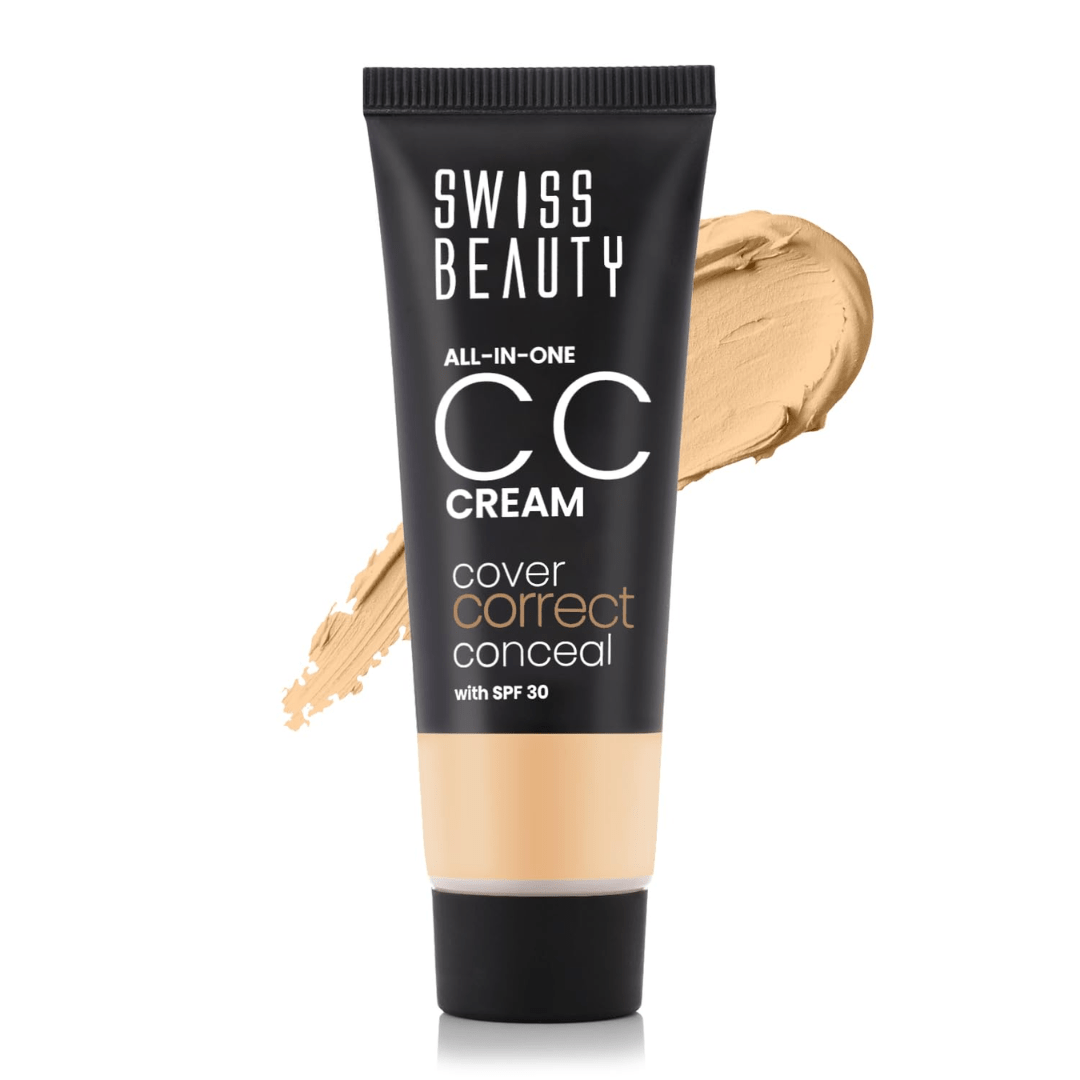 sbcccream - Swiss Beauty All - In - One Lightweight CC Cream with SPF 30 | Cover, Correct and Conceal | For Natural, Medium coverage | Shade - 03 Fair Natural, 25g | - Looknstyle