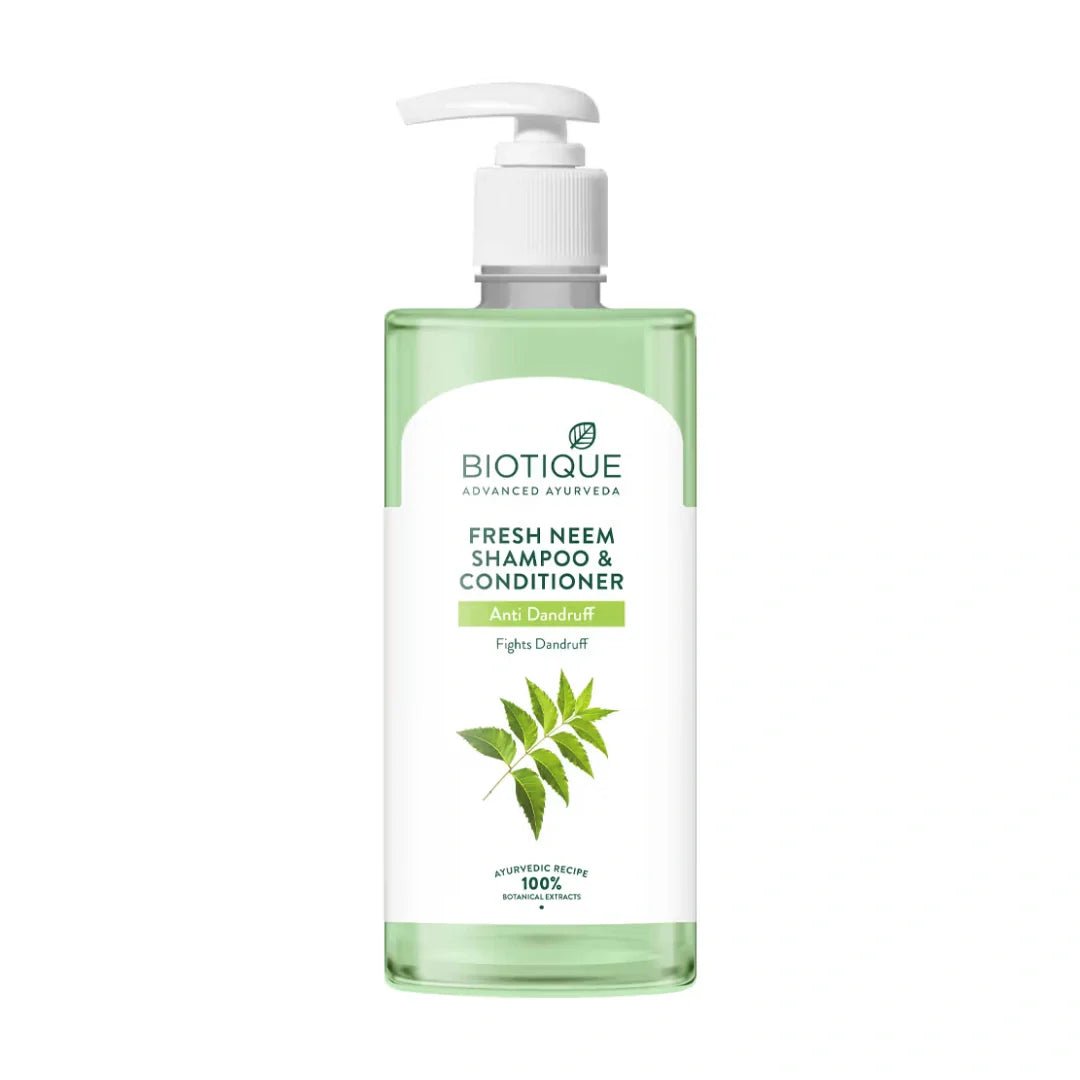 botqfnshcnd - Biotique Fresh Neem Anti - Dandruff Shampoo & Conditioner (500ml) - Looknstyle