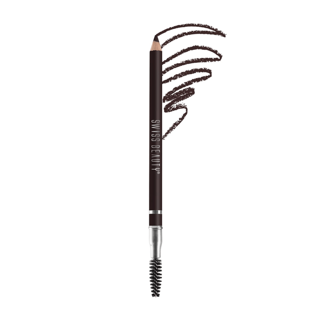 sbeyebrowpencil - Swiss Beauty Eyebrow Definer Pencil With Spoolie | Smudge Proof, Waterproof And Pigmented Eyebrow Pencil |Shade - Deep Brown, 1.5Gm | - Looknstyle