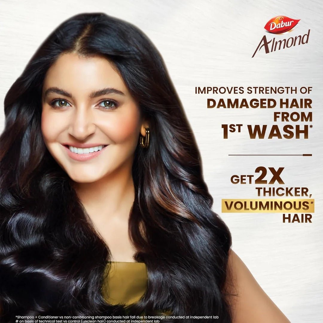 dbralmdsh - Dabur Almond Shampoo - 650 ml | For Nourished & Smooth Hair | Intense Nourishment | Helps in Hair Strenghtening - Looknstyle