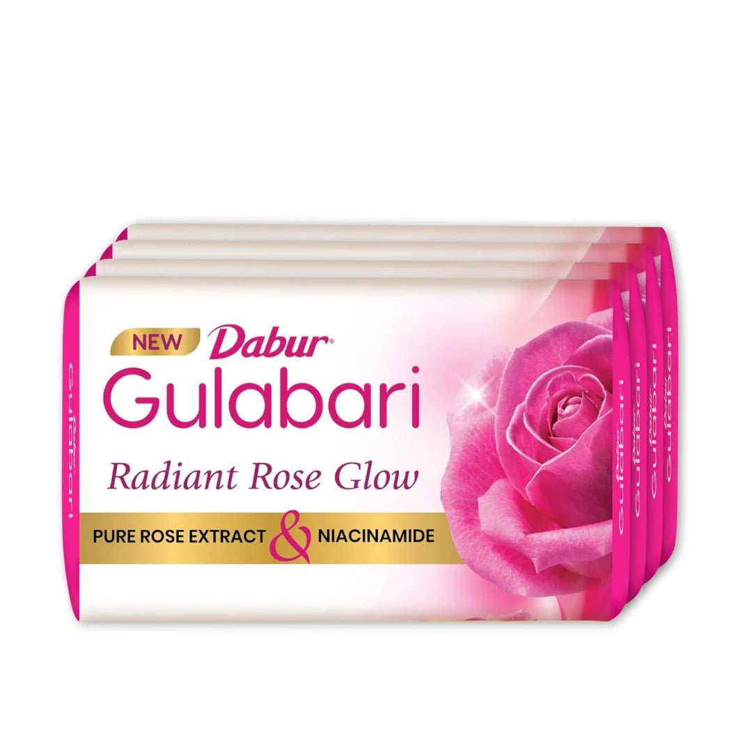 dbglbsp - Dabur Gulabari Pure Rose Soap 150g (Pack of 4) | Moisturizing Bathing Soap for Radiant Glowing Skin & Body - Looknstyle