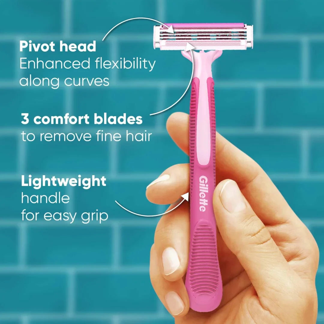 Gillette Simply Venus 3 Hair Removal Razors for Women (Pack of 2)