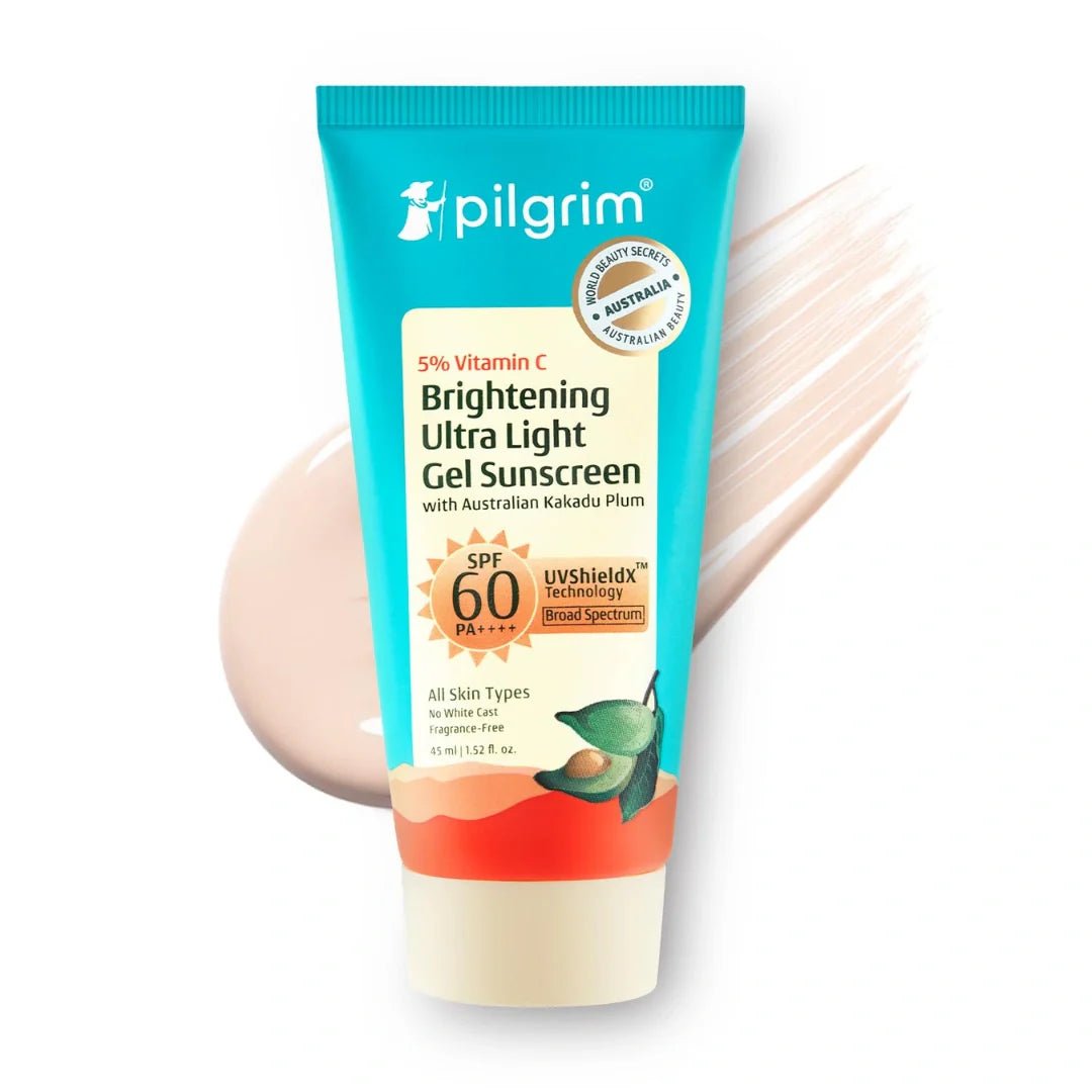 plgsvitc - Pilgrim 5% Vitamin C Brightening Ultra Light Gel Sunscreen SPF 60 PA++++ (45ml) - Looknstyle