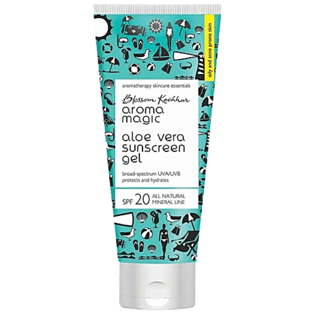 aromamagicaloesuncreengel100ml - Aroma Magic Sunscreen Gel - Aloe Vera, SPF 20, Oily & Acne Prone Skin, All Natural, Mineral Line, 100 ml - Looknstyle