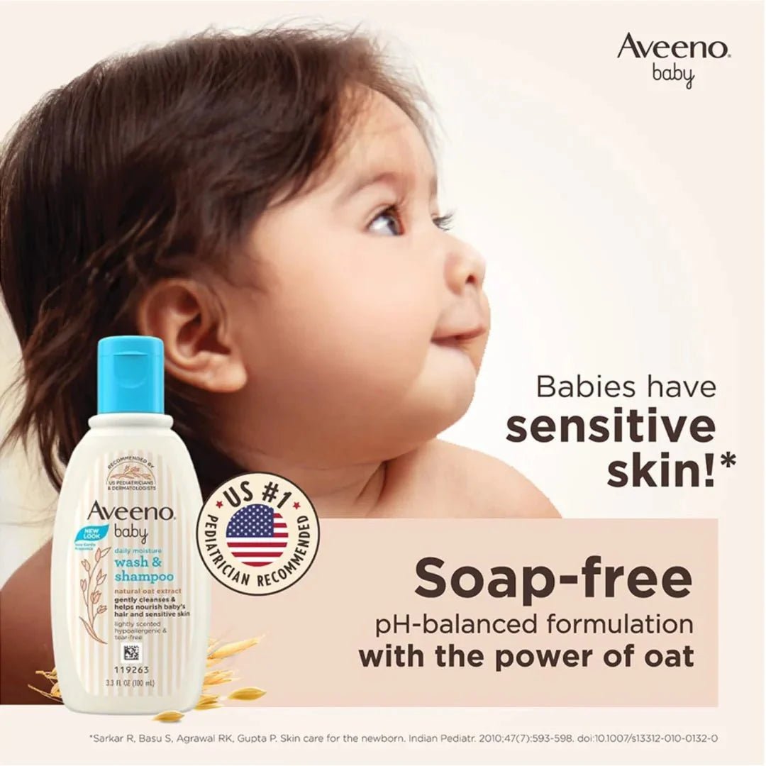abbwsmp - Aveeno Baby Daily Moisture Wash & Shampoo (100ml) - Looknstyle
