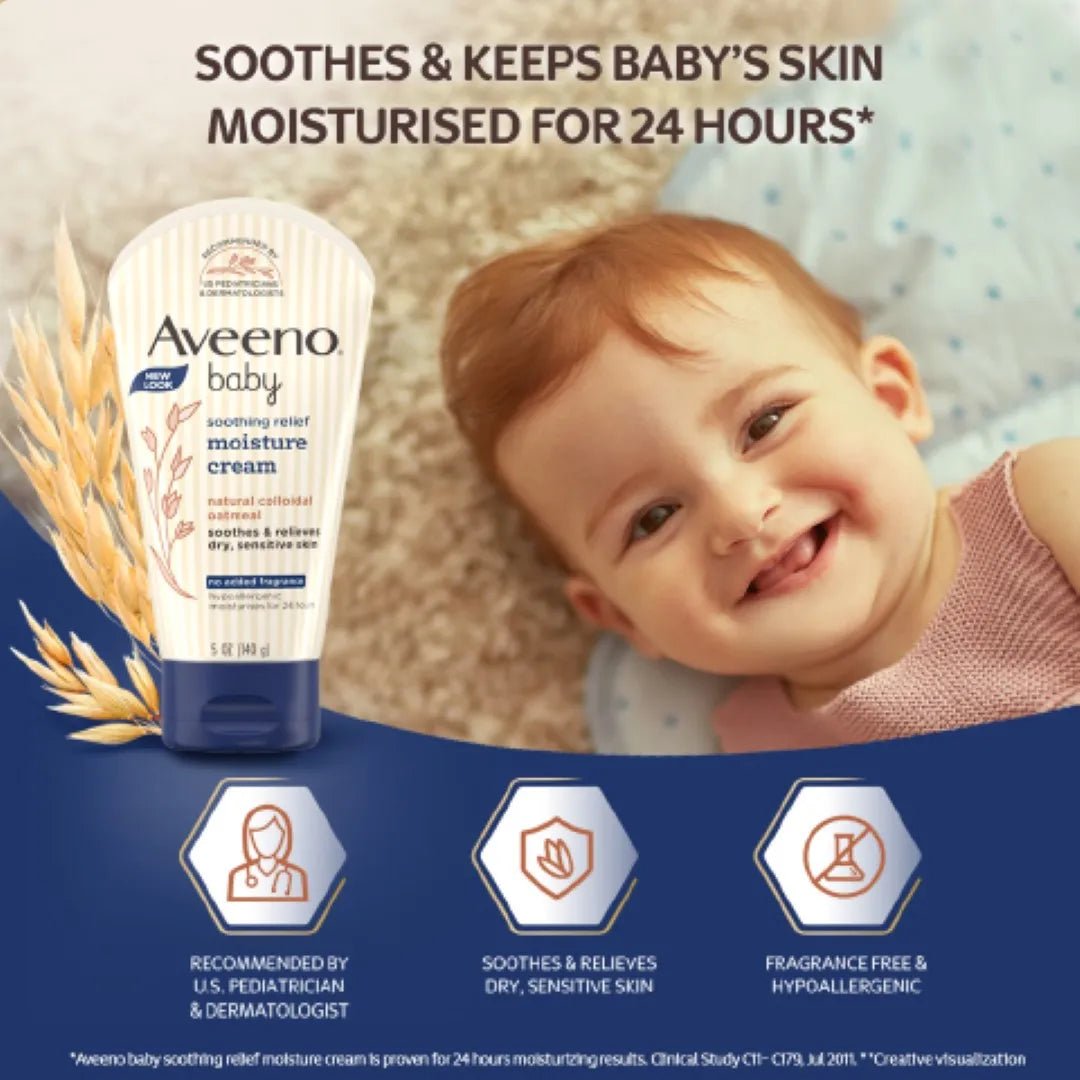 avBsrm - Aveeno Baby Soothing Relief Moisture Cream 227gm - Looknstyle