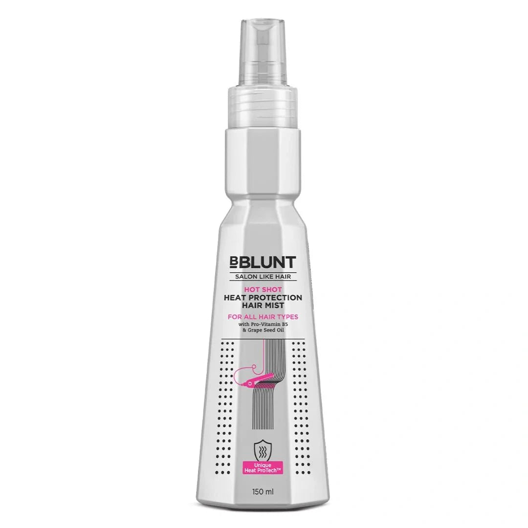 BBLUNT Hot Shot Heat Protection Hair Mist with Grape Seed Oil, No Parabens (150ml) - Deals999