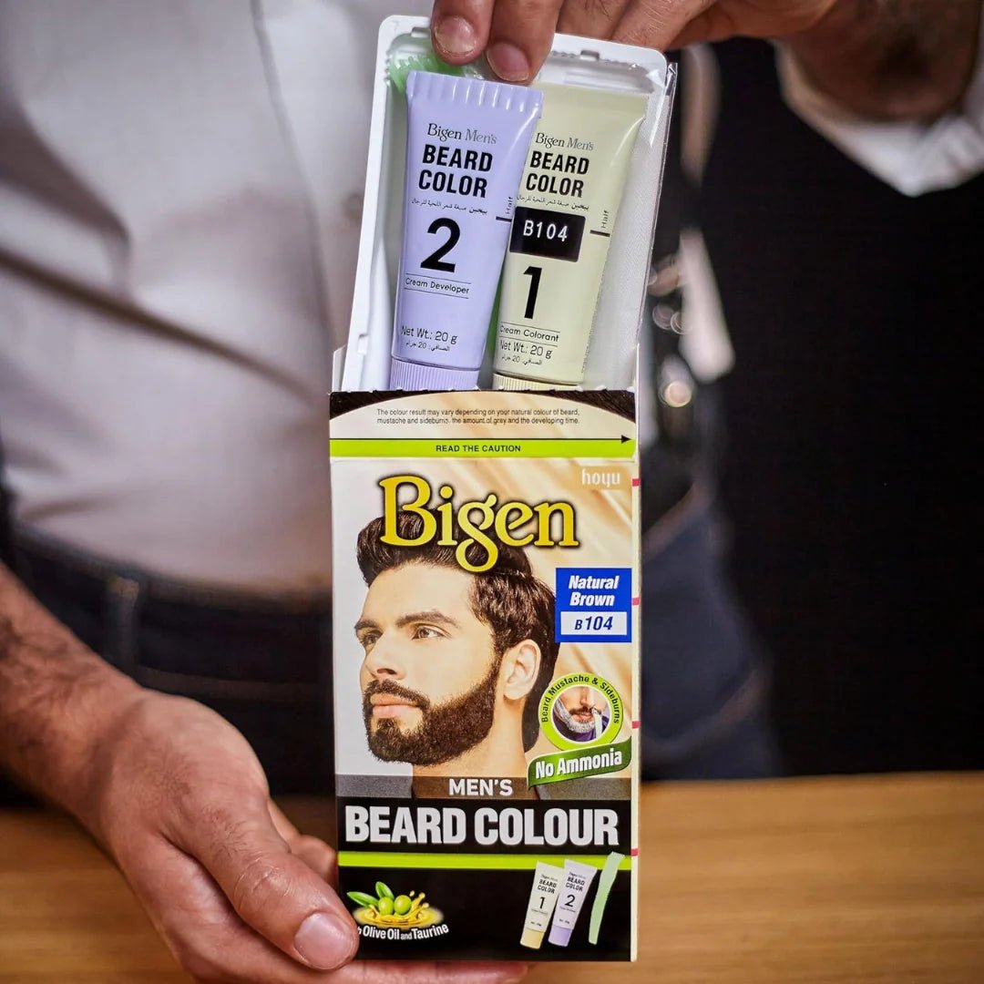 bgnb104 - Bigen Men's Beard Color Natural Brown (B104) 20gm+20gm=40gm - Looknstyle