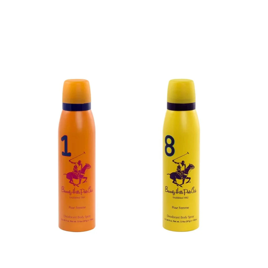 Beverly Hills Polo Club No.1 and No.8 combo deodorant for women 150ml - Deals999