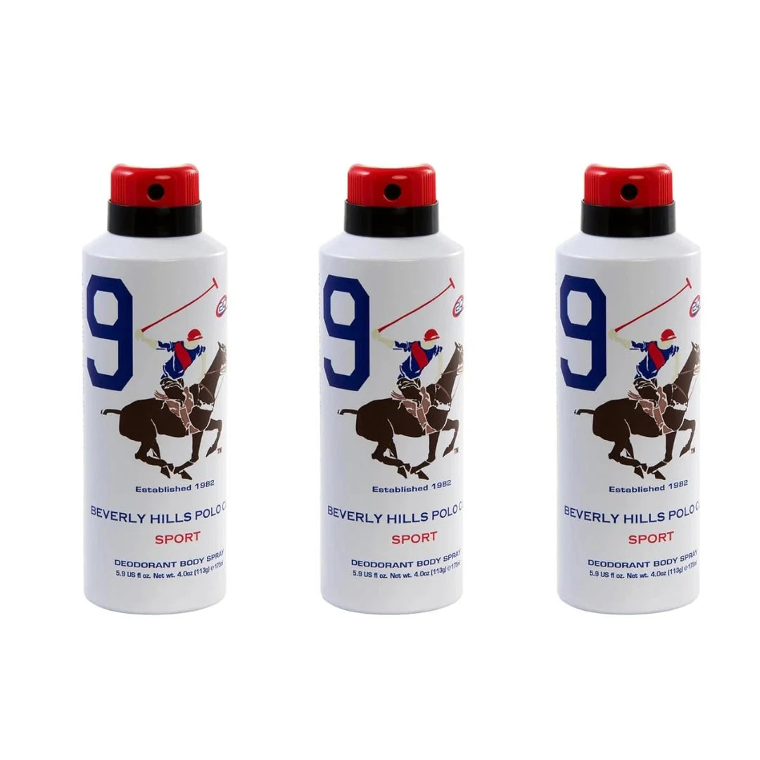 Beverly Hills Polo Club No.9 deodorant for men pack of 3 - Deals999