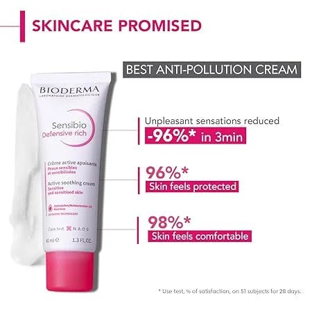 biode5 - Bioderma Sensibio Defensive Rich Active Anti - Pollution Cream - Hydration/Moisturisation 12h Nutrition, 40ml - Looknstyle