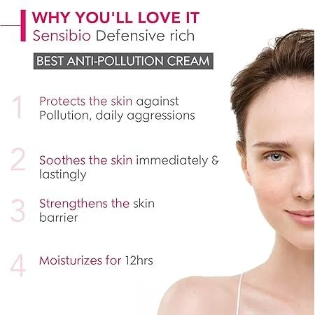 biode5 - Bioderma Sensibio Defensive Rich Active Anti - Pollution Cream - Hydration/Moisturisation 12h Nutrition, 40ml - Looknstyle