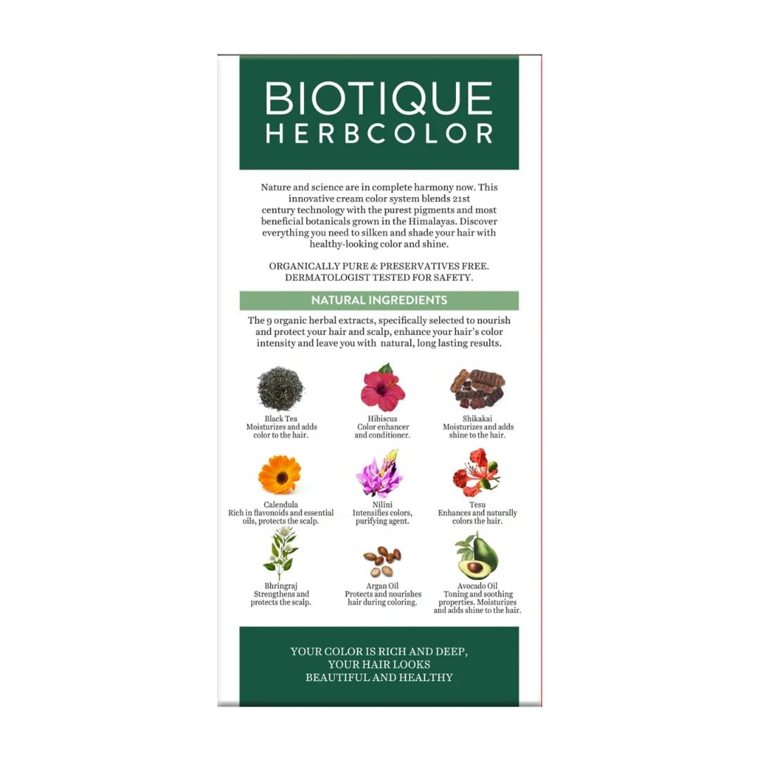 btqhrclr03 - Biotique Herbcolor Hair Color 3N - Darkest Brown (50gm+110ml) - Looknstyle