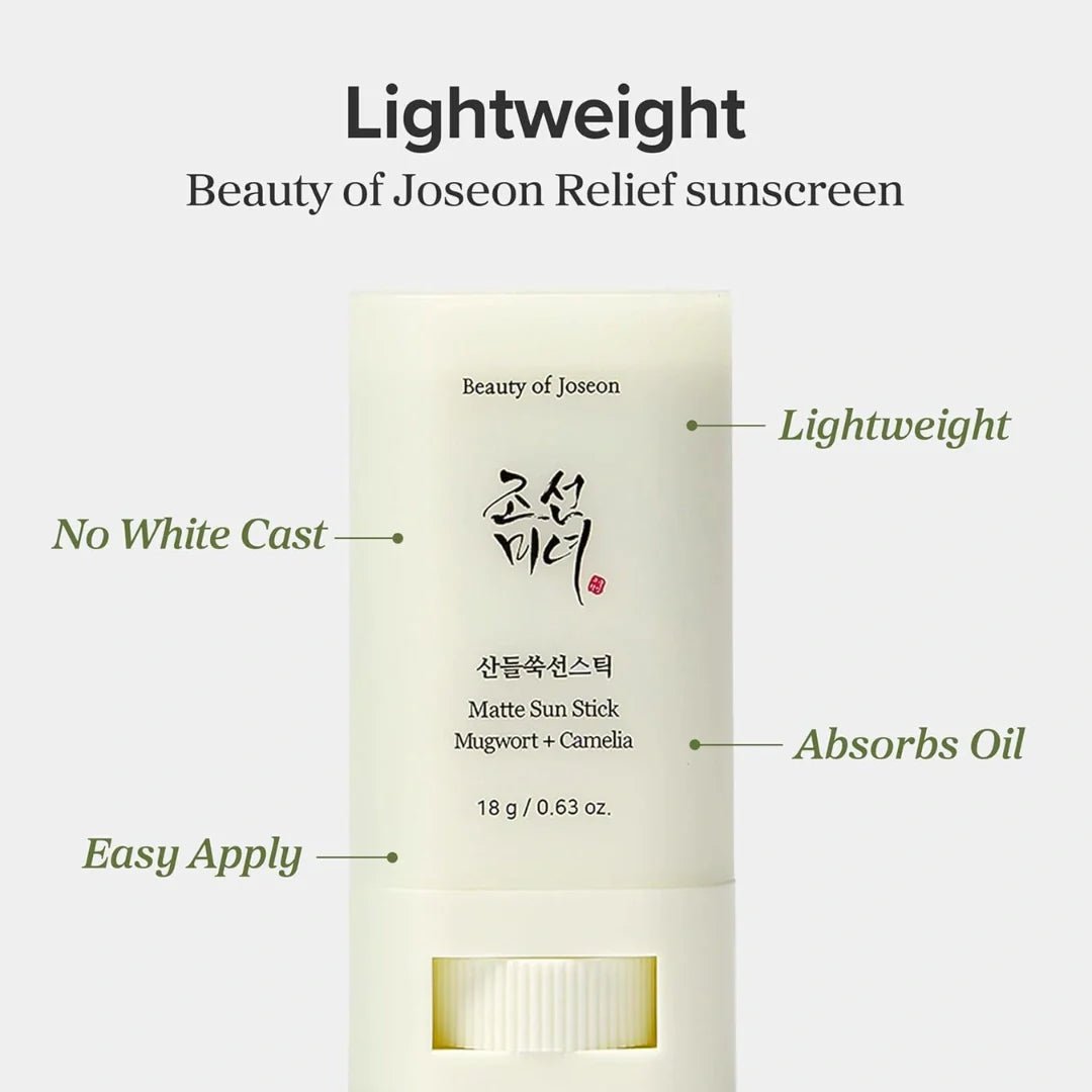 bjmasunst - Beauty of Joseon] Matte Sun Stick: Mugwort + Camellia – SPF 50 PA++++, Korean Sunscreen Stick (18g) - Looknstyle